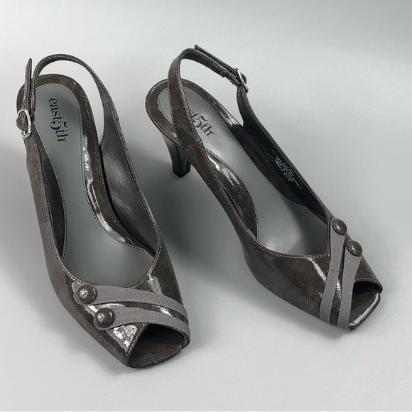 East5th Women’s Slingback Peep Toe Pumps Size 7M - Picture 5 of 9